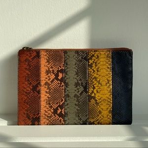 NWT Madewell Snake Embossed Leather Clutch